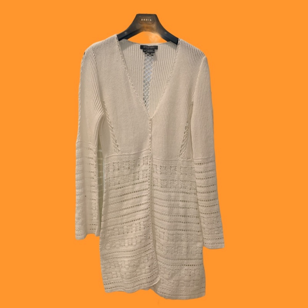 Etcetra crochet long cardigan